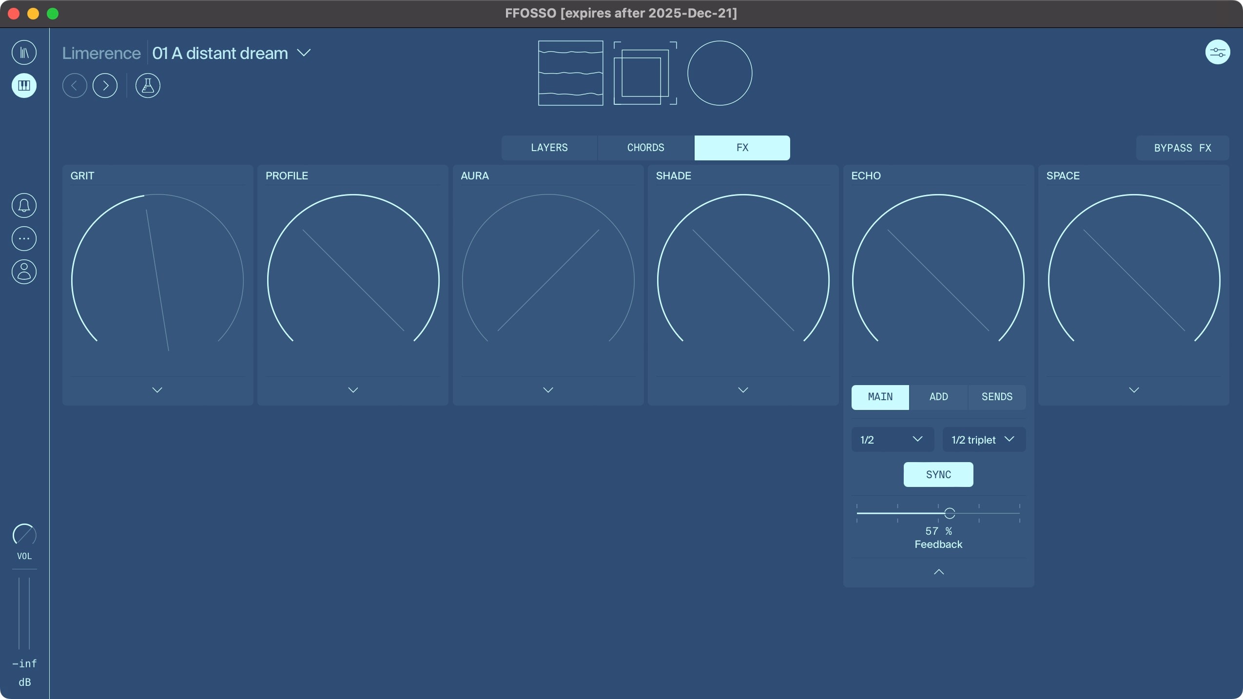 FX pane of the chords engine in FFOSSO