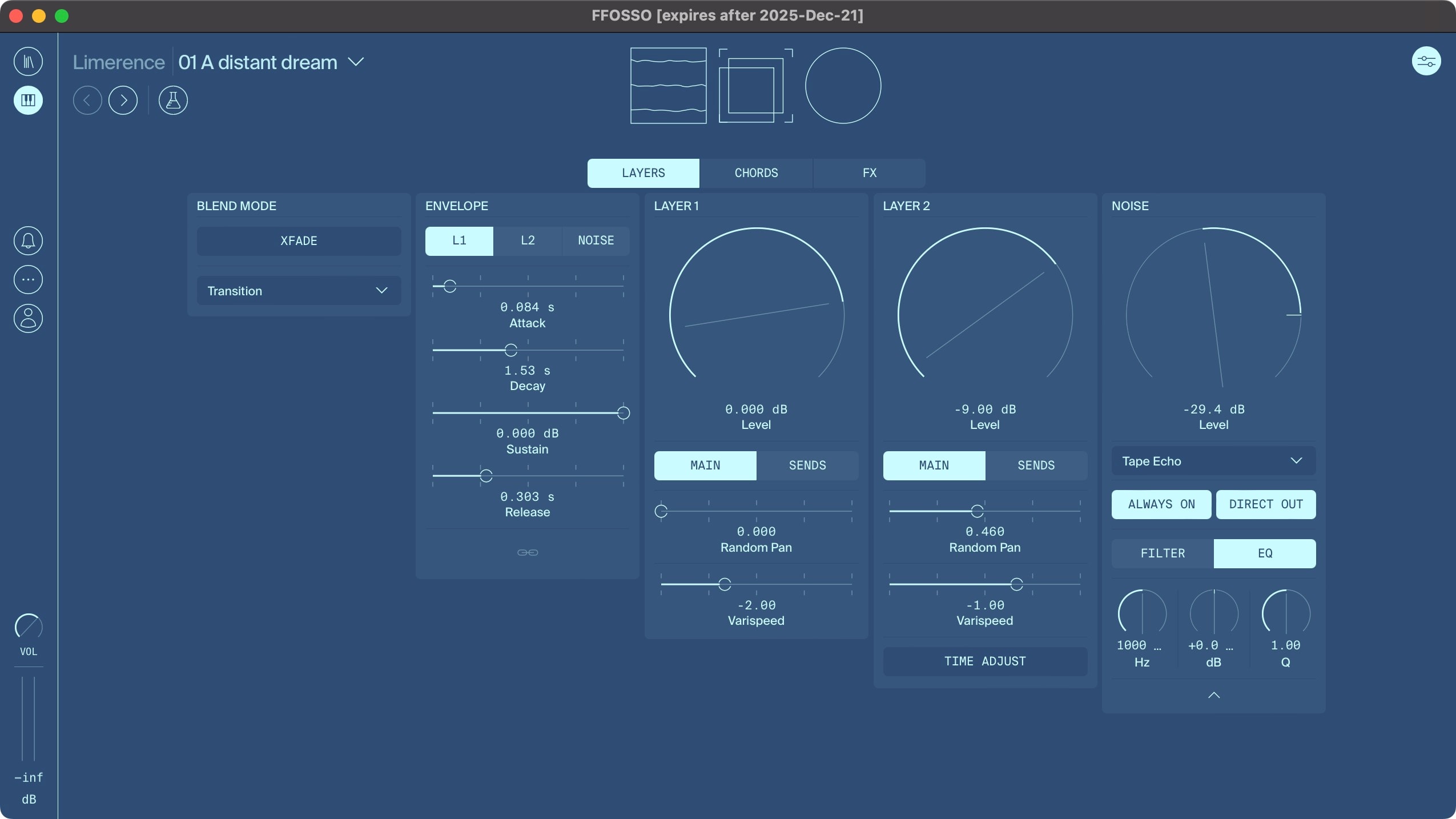 Chords engine - layer settings